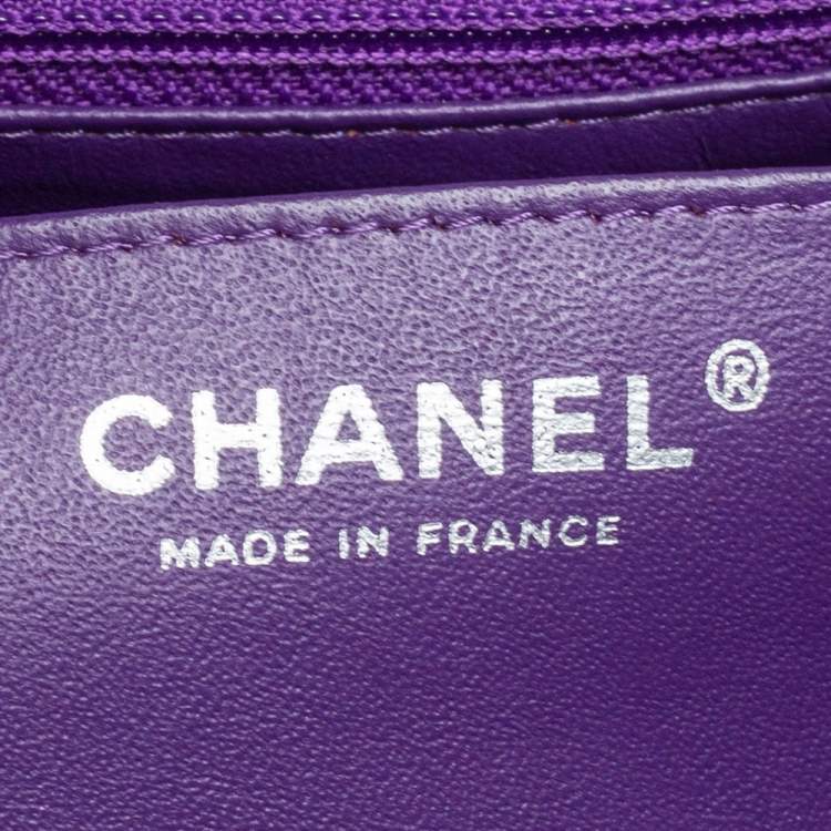Pre Owned Chanel Purple Quilted Jersey Maxi Classic Single Flap Bag