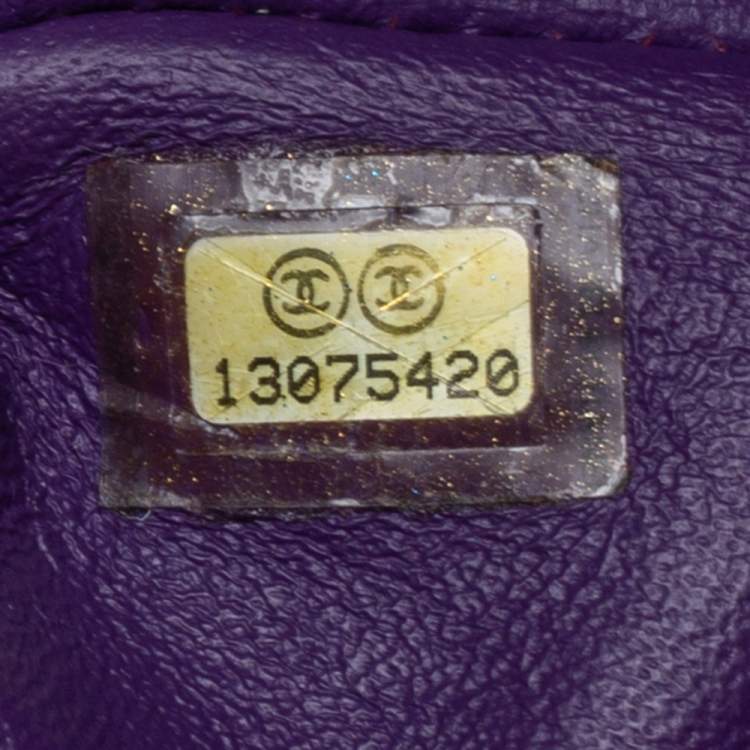 Pre Owned Chanel Purple Quilted Jersey Maxi Classic Single Flap Bag