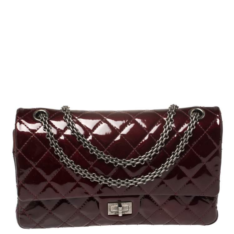 Chanel Burgundy Reissue Patent Leather 2.55 Classic Handbag at 1stDibs  chanel  2.55 burgundy, chanel classic handbag, chanel reissue burgundy