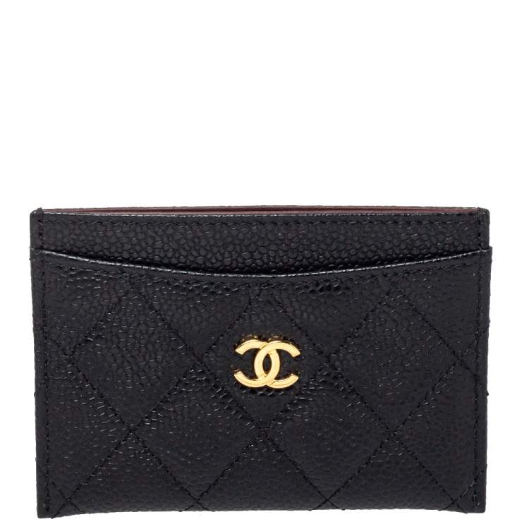 Chanel Black Quilted Caviar Leather Classic Card Holder Chanel