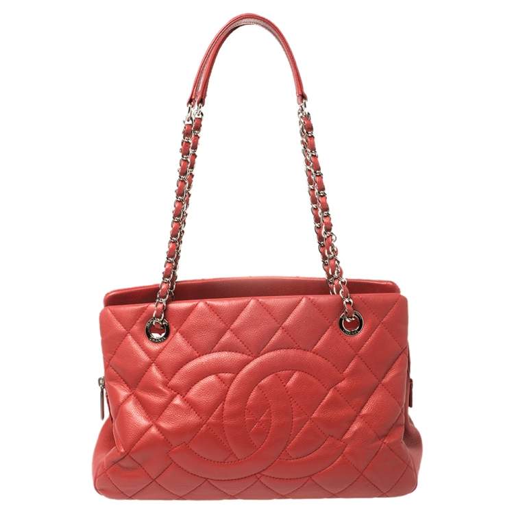 Chanel Red Quilted Caviar Leather CC Timeless Soft Tote Chanel | The Luxury  Closet