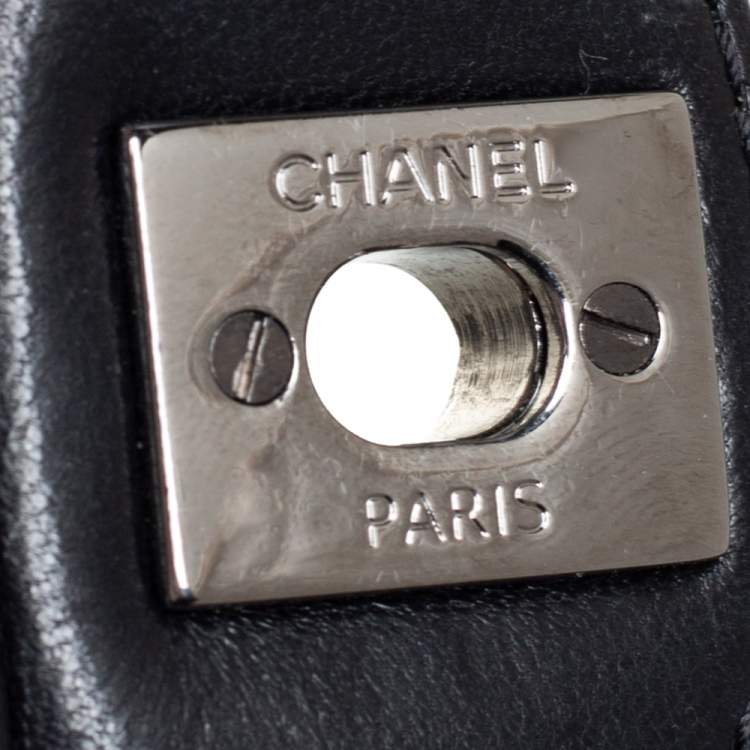 Pre Owned Chanel Black PVC Mesh And Leather Butterfly Flap Shoulder Bag