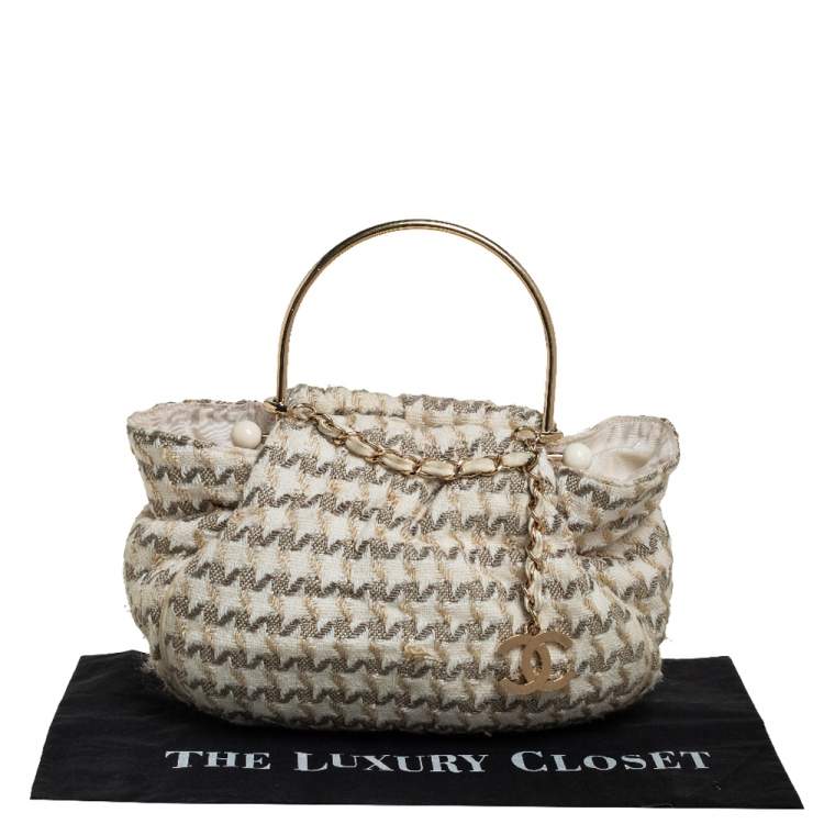 Pre Owned Chanel Multicolor Tweed CC Boucle Knitting Bag