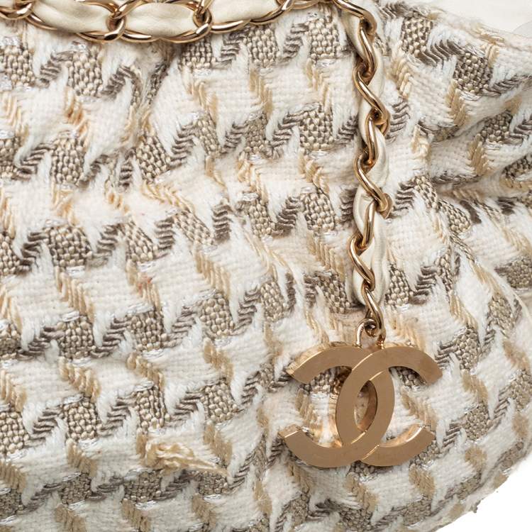 Pre Owned Chanel Multicolor Tweed CC Boucle Knitting Bag