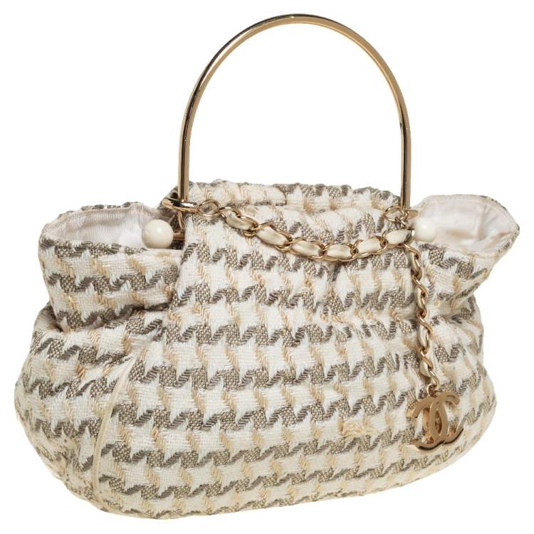 Pre Owned Chanel Multicolor Tweed CC Boucle Knitting Bag