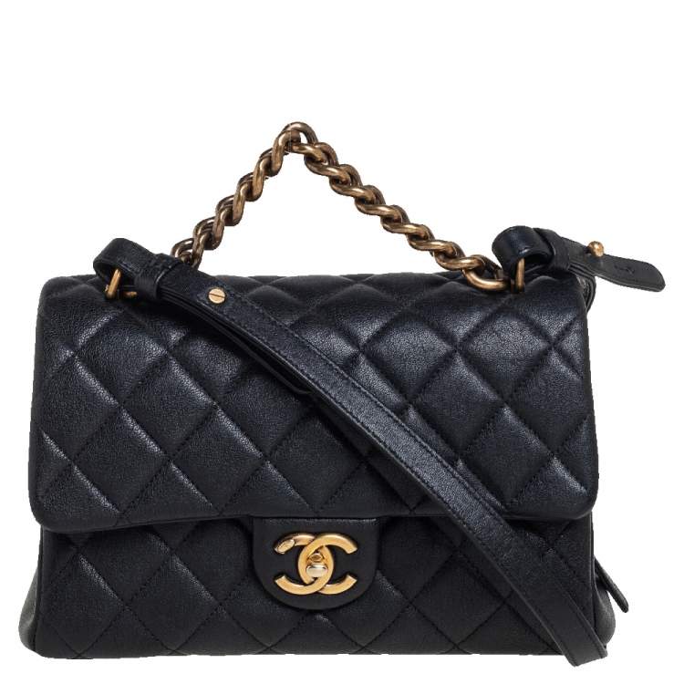 chanel small quilted bag leather