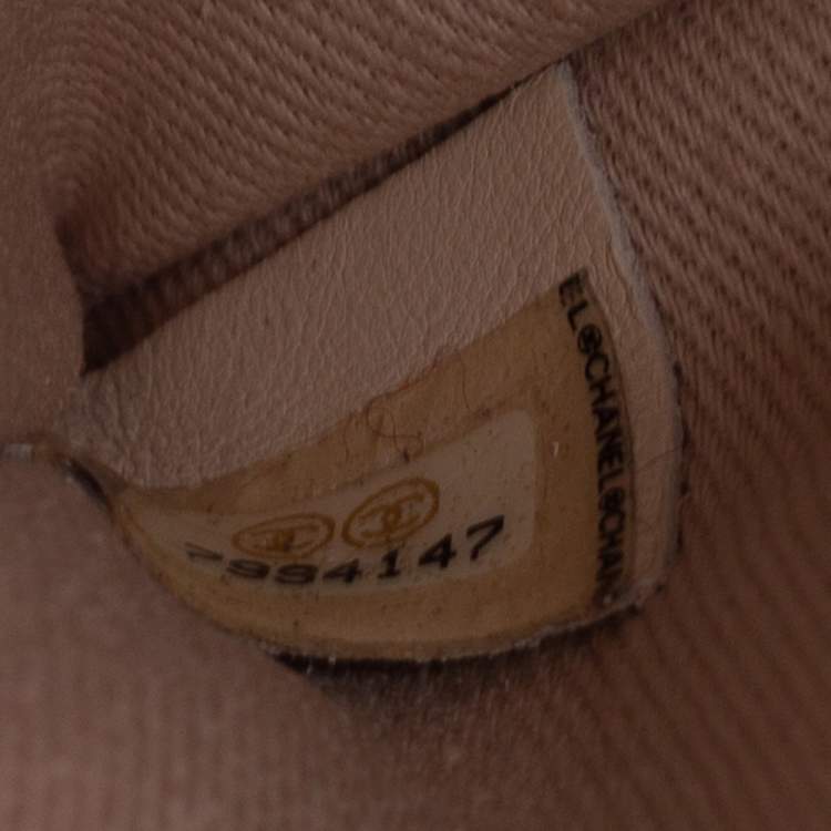 Pre Owned Chanel Pink/Brown Suede and Patent Leather Camellia Wristlet Clutch