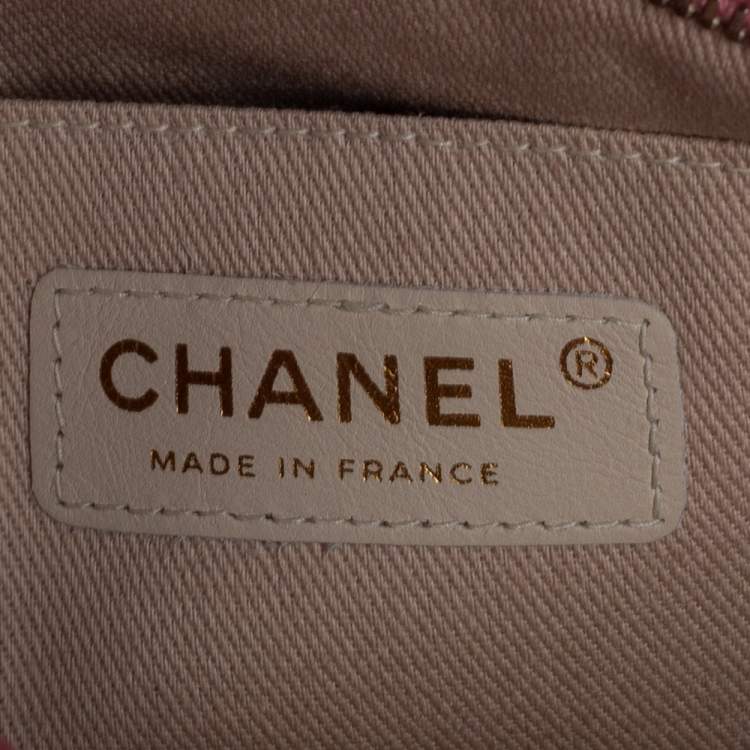 Pre Owned Chanel Pink/Brown Suede and Patent Leather Camellia Wristlet Clutch