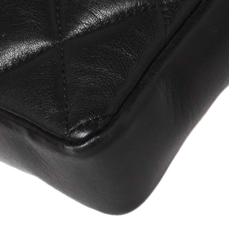 Pre Owned Chanel Black Quilted Leather Vintage Classic Chain Belt Bag