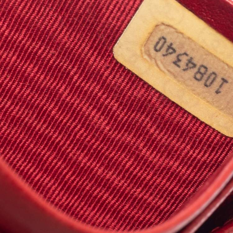 Pre Owned Chanel Red Quilted Leather Classic Vintage Card Holder