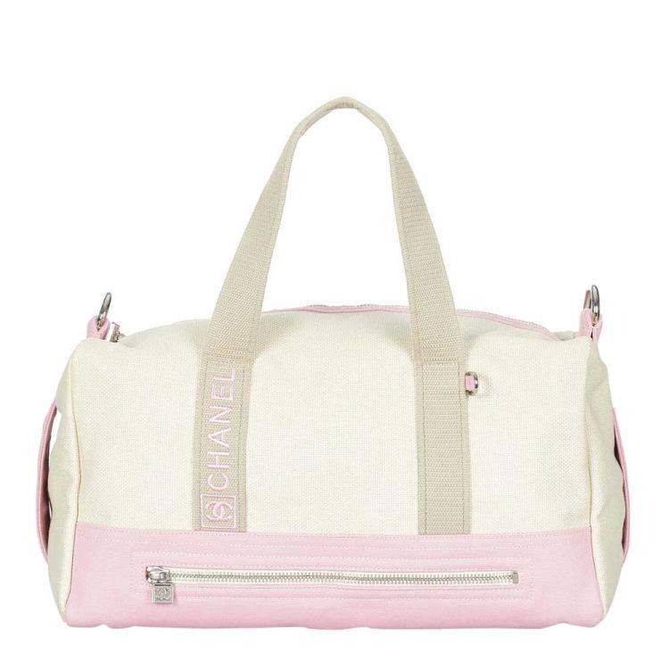 Chanel Cream/Pink Canvas Sport Line Boston Bag Chanel | The Luxury Closet