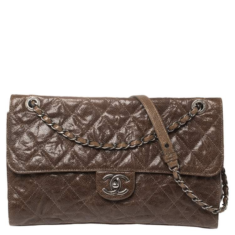 Chanel Brown Quilted Glazed Caviar Leather Jumbo Crave Flap Bag Chanel |  The Luxury Closet