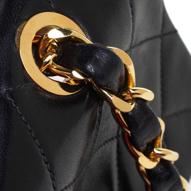 Pre Owned Chanel Black Quilted Leather Maxi Vintage Classic Single Flap Bag