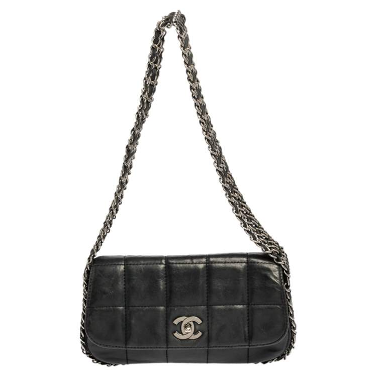 Chanel Navy Blue Square Quilted Leather Multi Chain Flap Bag Chanel | TLC