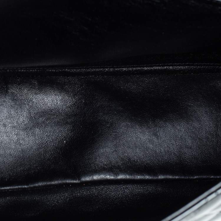 Pre Owned Chanel Black Quilted Patent Leather Maxi Classic Single Flap Bag