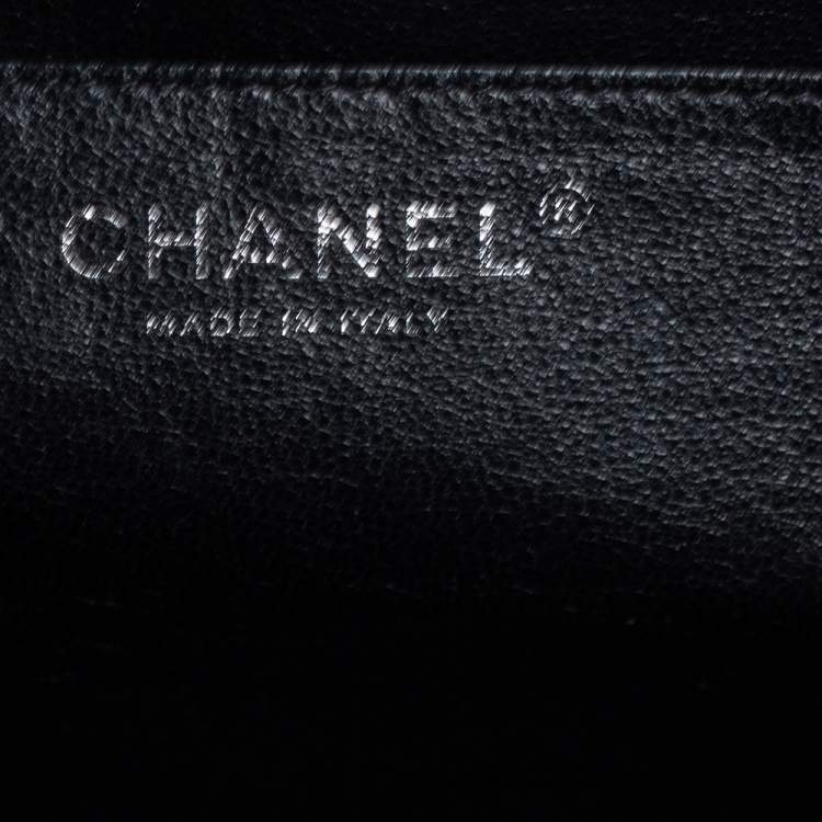 Pre Owned Chanel Black Quilted Patent Leather Maxi Classic Single Flap Bag