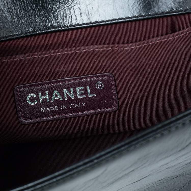 Pre Owned Chanel Black Quilted Leather Small Boy Flap Bag