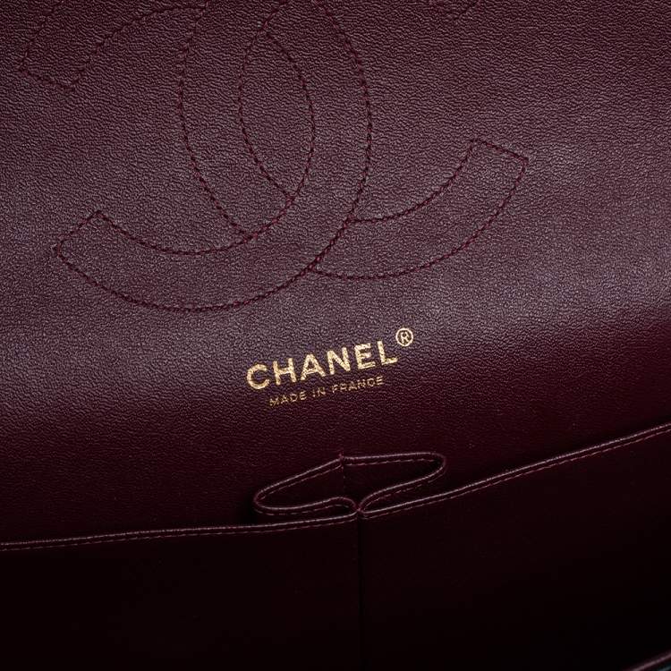 Pre Owned Chanel Black Quilted Lambskin Leather Jumbo Classic Double Flap Bag