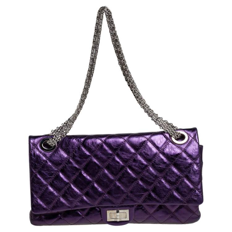 Chanel Metallic Purple Quilted Leather Reissue 2.55 Classic 228 Flap ...