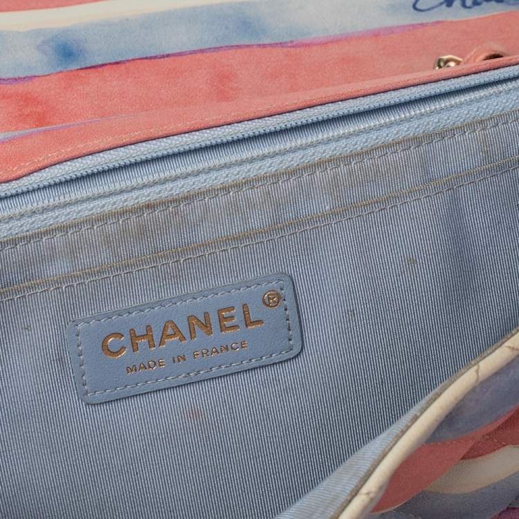 Pre Owned Chanel Multicolor Watercolor Colorama Leather Jumbo Classic Single Flap Bag
