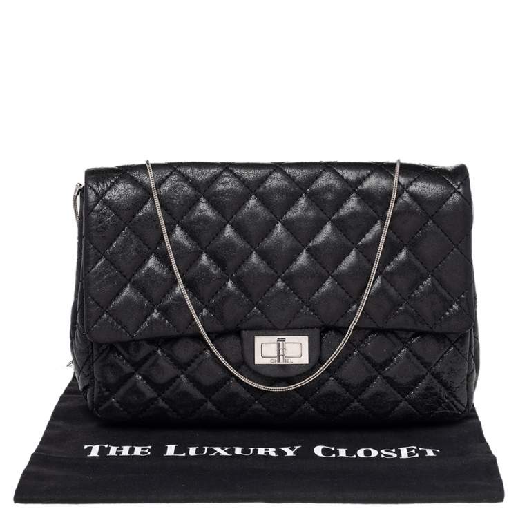 Pre Owned Chanel Black Quilted Leather Reissue Chain Clutch Bag