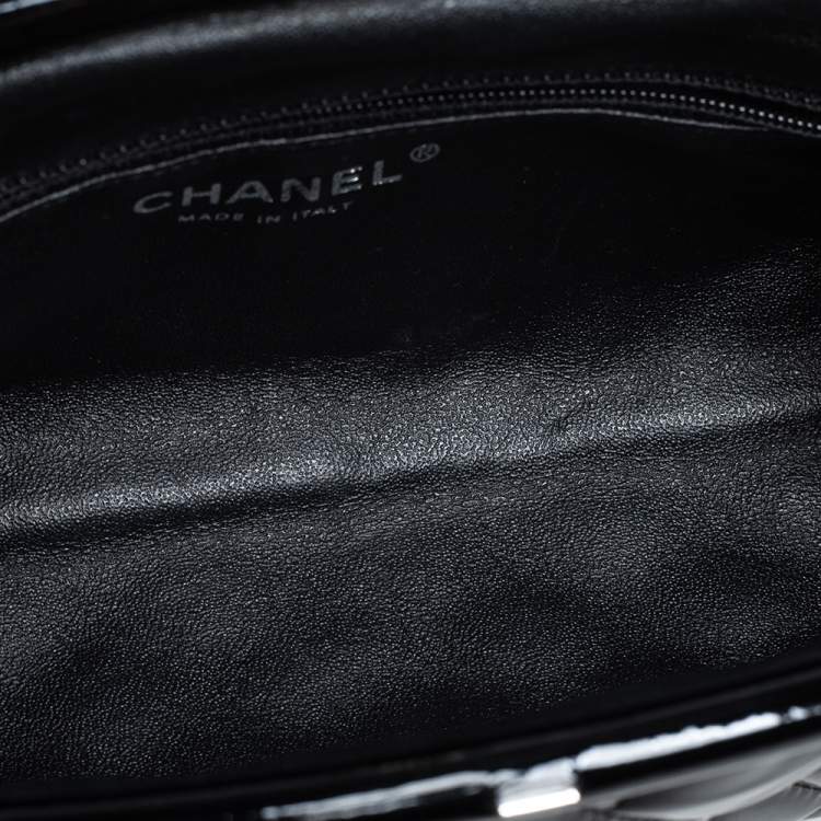 Chanel Black Quilted Patent Leather Timeless Clutch Chanel