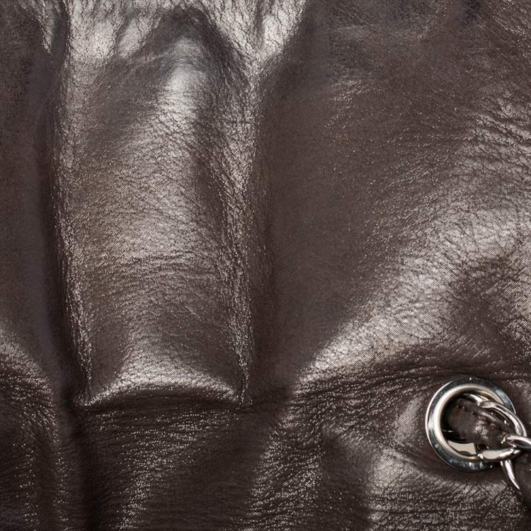 Pre Owned Chanel Black/Brown Quilted Iridescent Leather And Aged Leather Portobello Tote 