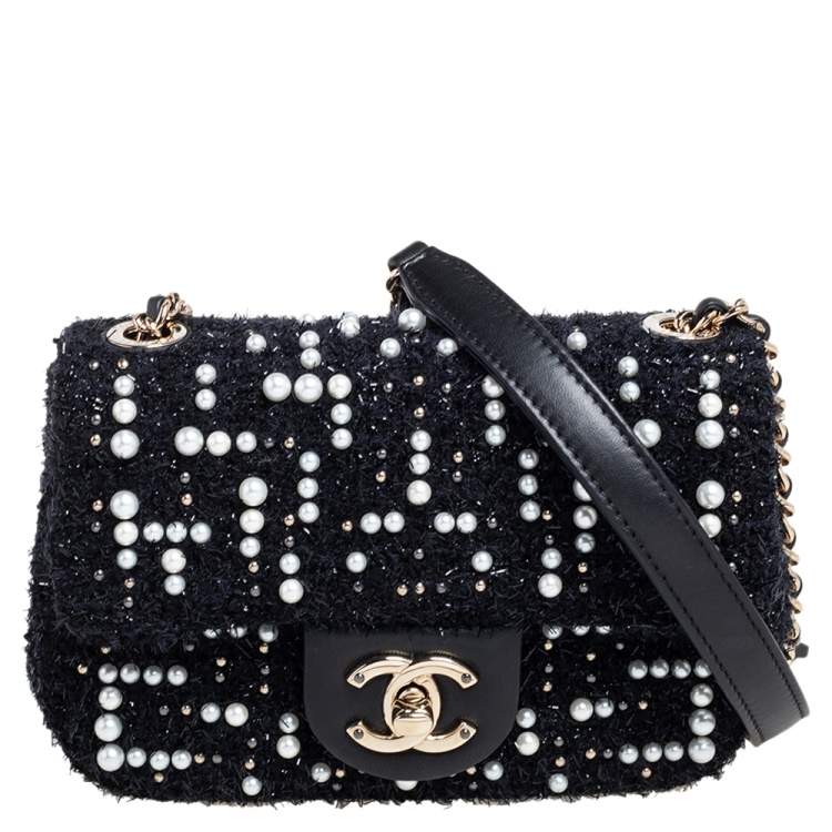 Chanel Black Faux Pearl Embellished Tweed Mini Cosmos Flap Bag Chanel | The  Luxury Closet