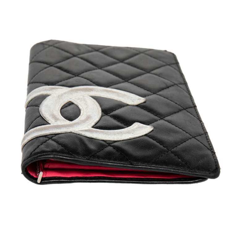 Pre Owned Chanel Black Quilted Leather Cambon Ligne Yen Long Wallet
