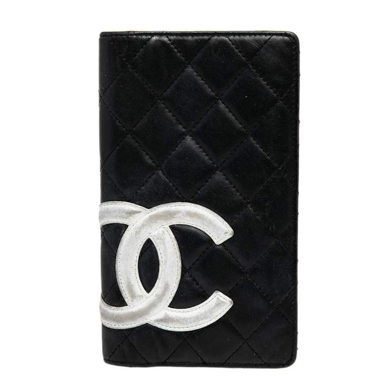 Chanel Black Quilted Leather Cambon Ligne Yen Long Wallet Chanel