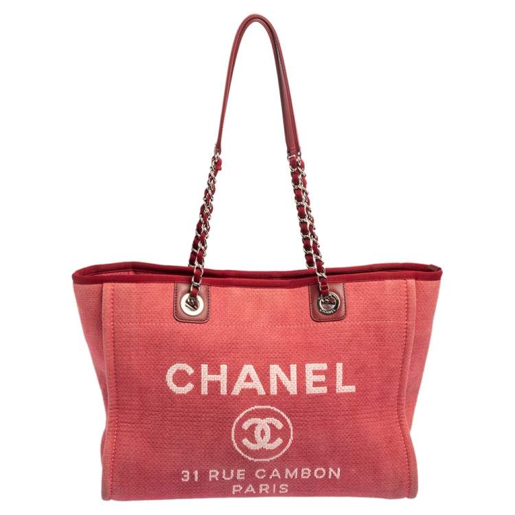 Chanel Red Canvas Medium Deauville Tote Chanel | TLC