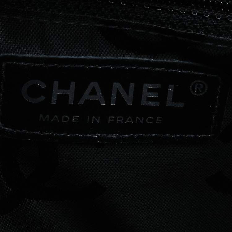 Pre Owned Chanel Beige/Black Quilted Leather Cambon Ligne Bowler Bag