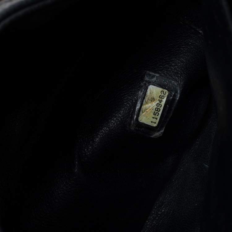 Pre Owned Chanel Black Quilted Caviar Leather Jumbo Classic Single Flap Bag