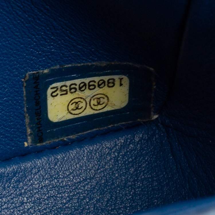 Pre Owned Chanel Blue Python New Mini Classic Single Flap Bag