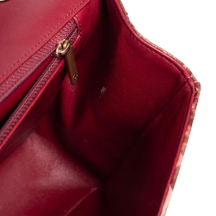 Pre Owned Chanel Ombre Red Python 2.55 Reissue Classic 226 Flap Bag