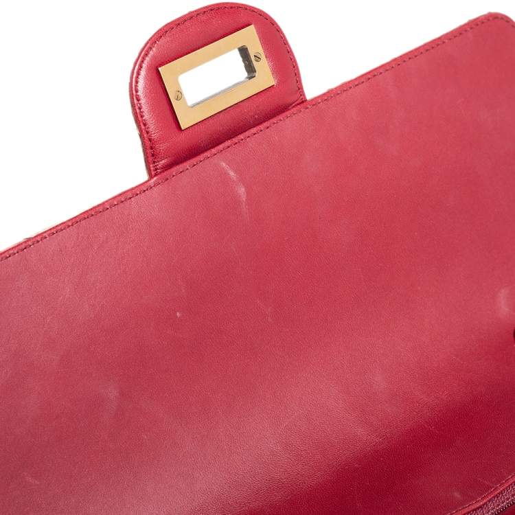 Pre Owned Chanel Ombre Red Python 2.55 Reissue Classic 226 Flap Bag