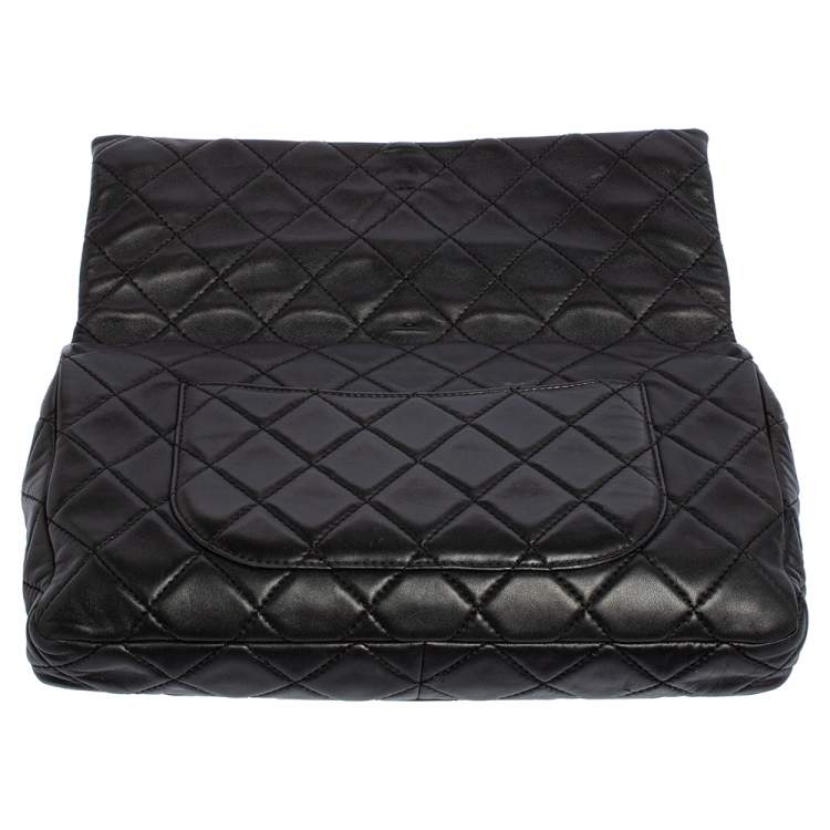 Pre Owned Chanel Black Quilted Leather Reissue Double Sided Flap Clutch