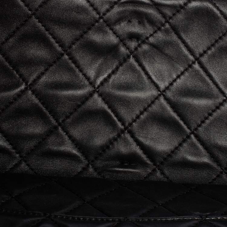 Pre Owned Chanel Black Quilted Leather Reissue Double Sided Flap Clutch