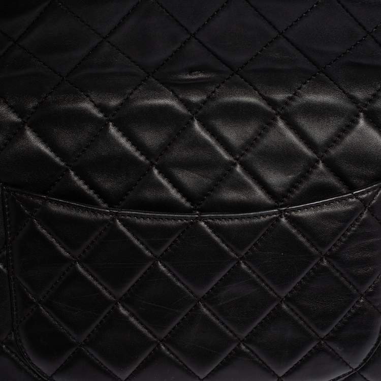 Pre Owned Chanel Black Quilted Leather Reissue Double Sided Flap Clutch