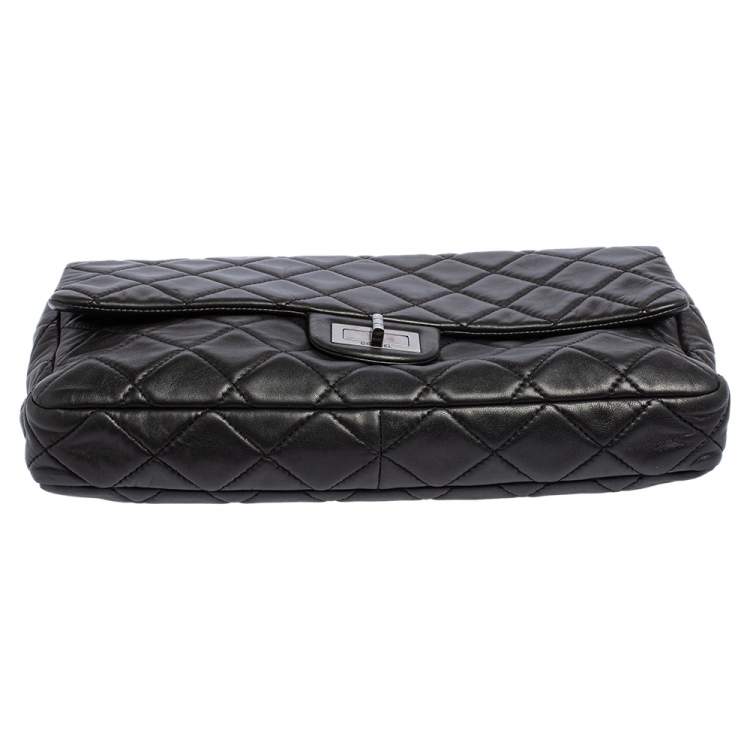 Pre Owned Chanel Black Quilted Leather Reissue Double Sided Flap Clutch