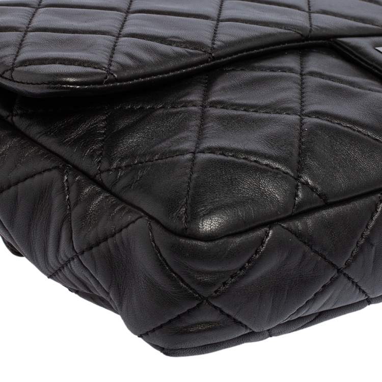 Pre Owned Chanel Black Quilted Leather Reissue Double Sided Flap Clutch
