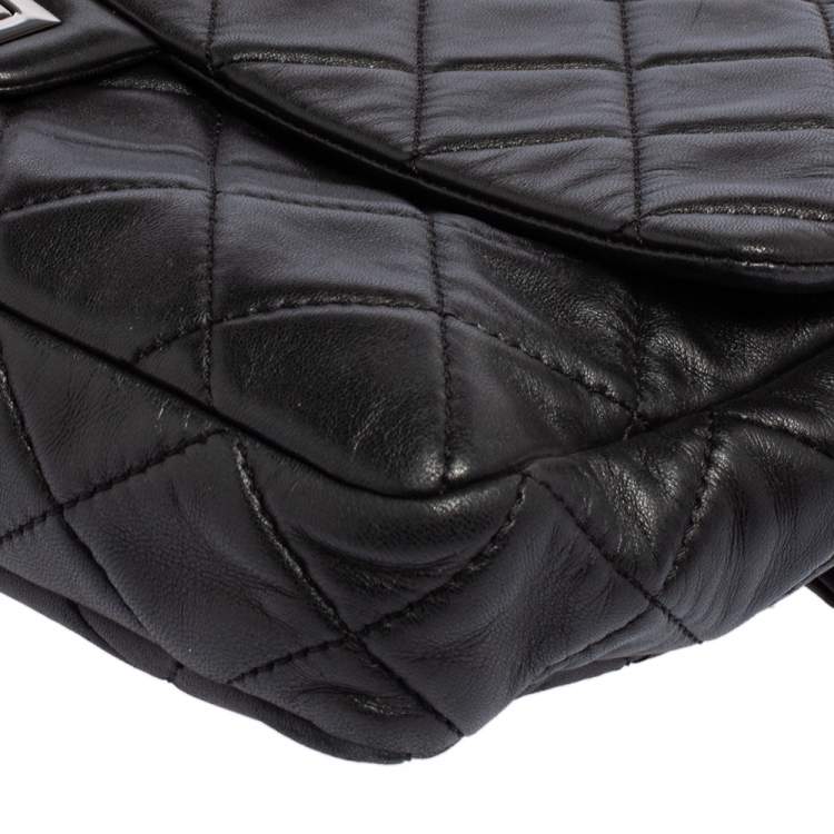 Pre Owned Chanel Black Quilted Leather Reissue Double Sided Flap Clutch