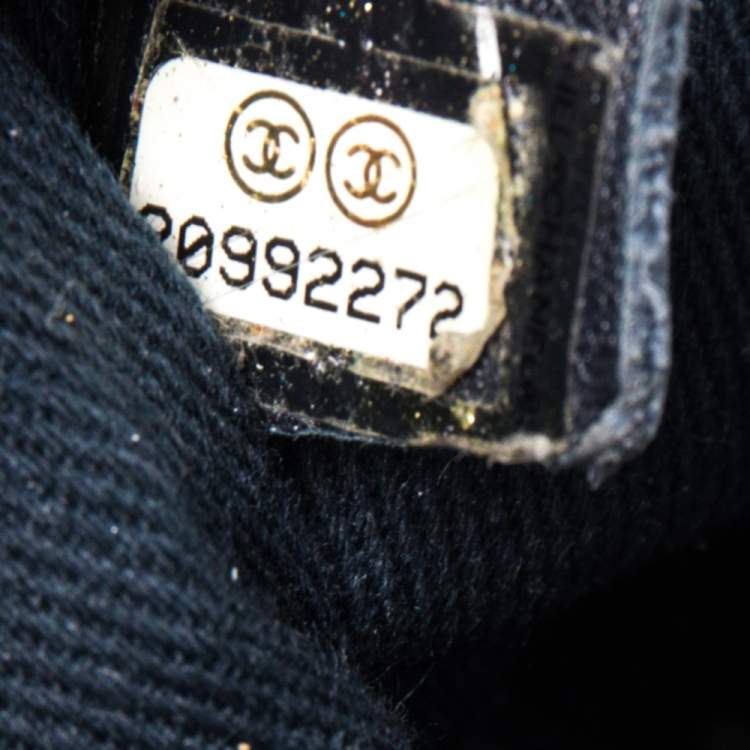 Pre Owned Chanel Blue Denim Deauville Bowling Bag