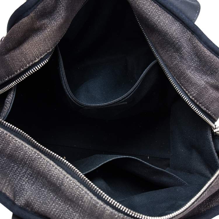 Pre Owned Chanel Blue Denim Deauville Bowling Bag