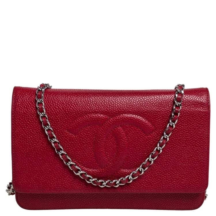 Chanel Red Caviar Leather CC Timeless Wallet On Chain Chanel | The Luxury  Closet