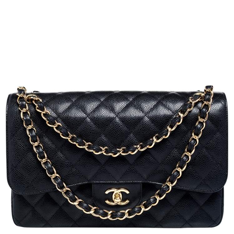 Chanel Classic Jumbo Double Flap, 21A Grey Caviar Gold Hardware, Preowned  in Box MA001