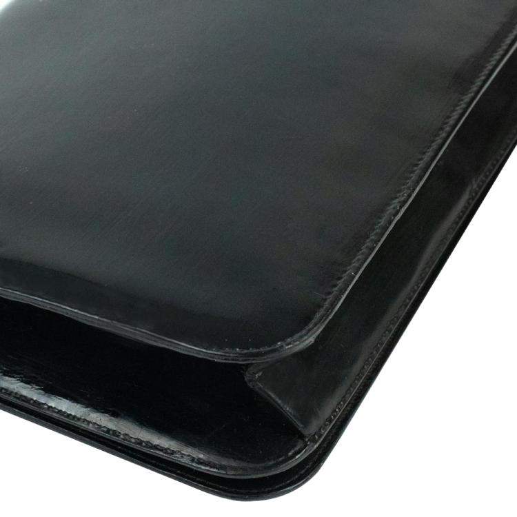 Pre Owned Chanel Black Patent Leather Vintage Flap Bag