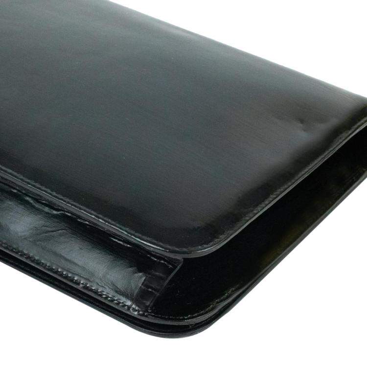 Pre Owned Chanel Black Patent Leather Vintage Flap Bag