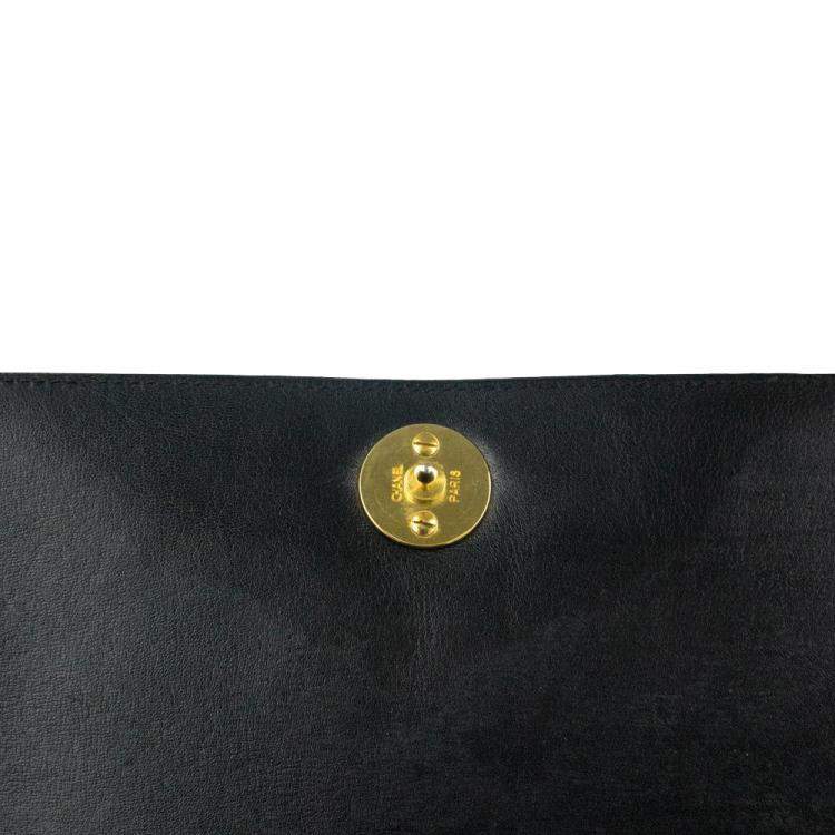 Pre Owned Chanel Black Patent Leather Vintage Flap Bag