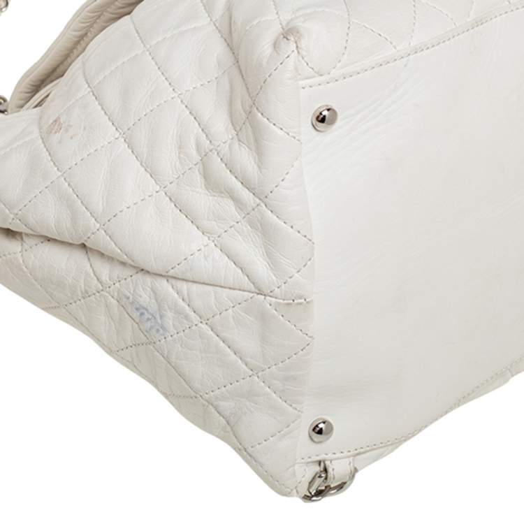 Pre Owned Chanel White Quilted Leather Paris-Shanghai Beijing 2 in 1 Backpack